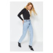 Trendyol Blue High Waist Straight Jeans