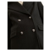 Čierny kabát s golierom z umelého kožúška TOP SECRET