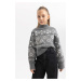 DEFACTO Girls New Year Themed Crew Neck Sweater