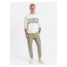 Ombre Men's JOGGER pants with zippered cargo pockets - khaki