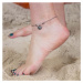 Linda's Jewelry Náramok na nohu Mušlička s kryštálmi chirurgická oceľ INR228