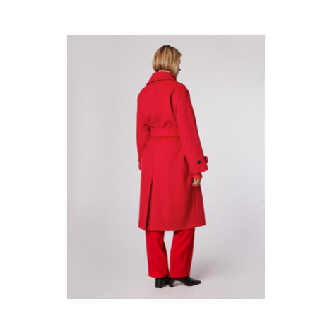 Simple Prechodný kabát PLD502-04 Červená Relaxed Fit