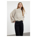 Trendyol Stone Crop Basic Hair Knit Sweater