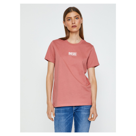 Women's Pink T-Shirt Diesel Sily - Women