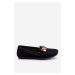 Women's suede loafers with crystals black Lucille