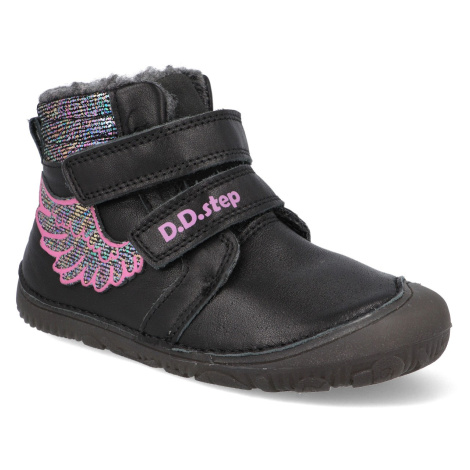 Barefoot detské zimné topánky D.D.step W073-364A čierne