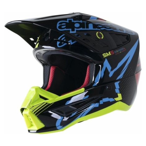 Alpinestars S-M5 Action Helmet Black/Cyan/Yellow Fluorescent/Glossy Prilba