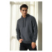 12612 Dewberry Hooded Kangaroo Pocket Mens Sweatshirt-ANTHRACITE