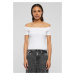 Women's T-Shirt Organic Off Shoulder Rib - White