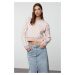 Trendyol Powder Crop Soft Textured Patterned Knitwear Sweater