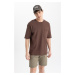 DEFACTO Oversize Fit Crew Neck Short Sleeve 100% Cotton Heavy Fabric T-Shirt