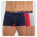 DIM COTTON STRETCH BOXER 3x - Pánske boxerky 3 ks - tmavo modrá - tmavo červená - sivá