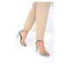 Soho Mint Green Satin Women&#39;s Classic Heeled Shoes 18781