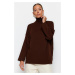 Trendyol Brown Wide Fit Basic Knitwear Sweater