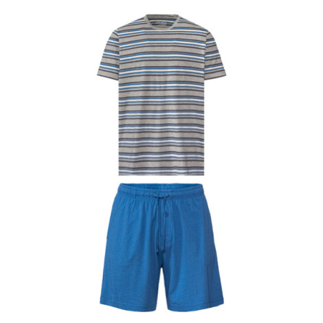 LIVERGY® Pánske krátke pyžamo (pruhy/modrá)