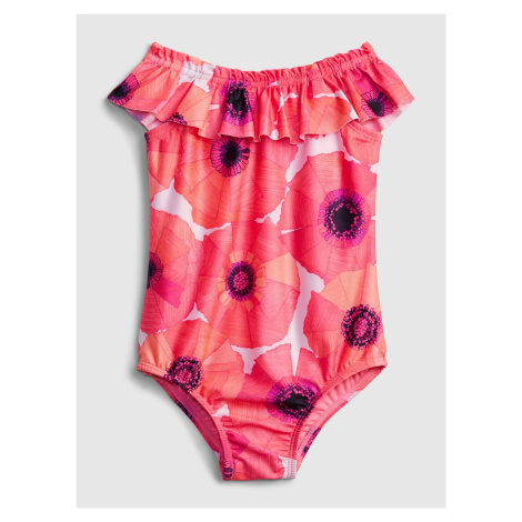 GAP Detské plavky floral Ružová