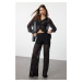 Trendyol Black Textured Lined Knitted Trousers