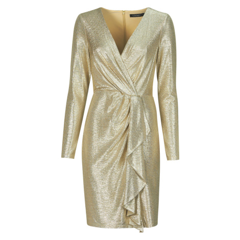 Lauren Ralph Lauren  CINLAIT-LONG SLEEVE-COCKTAIL DRESS  Krátke šaty Zlatá