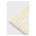 Detská čiapka Sisley béžová farba biela, z hrubej pleteniny,