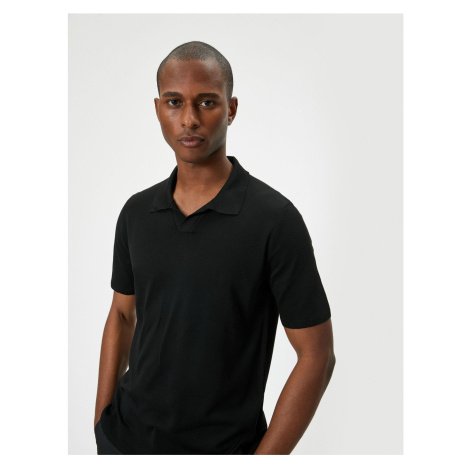 Koton Polo Neck Fine Knitwear T-Shirt Slim Fit Short Sleeve Brushed