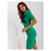 Green pencil cocktail dress with lace