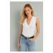 Cool & Sexy Women's Polo Neck Blouse White