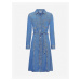 Modré dámske košeľové rifľové šaty so zaväzovaním v páse Tommy Hilfiger Fit & Flare