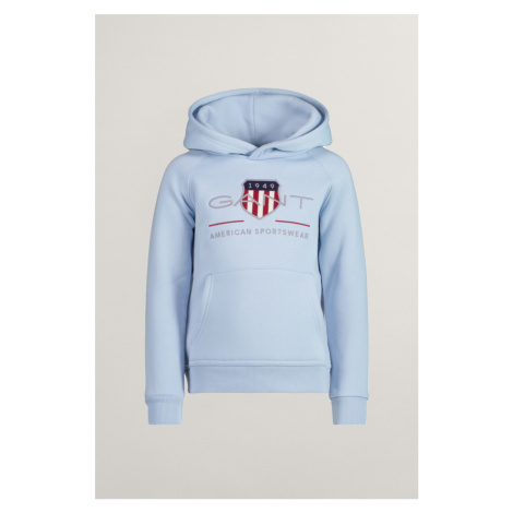 MIKINA GANT ARCHIVE SHIELD RAGLAN HOODIE FRESH BLUE