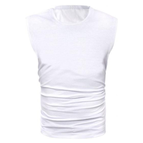 Pánske biele tričko bez rukávov