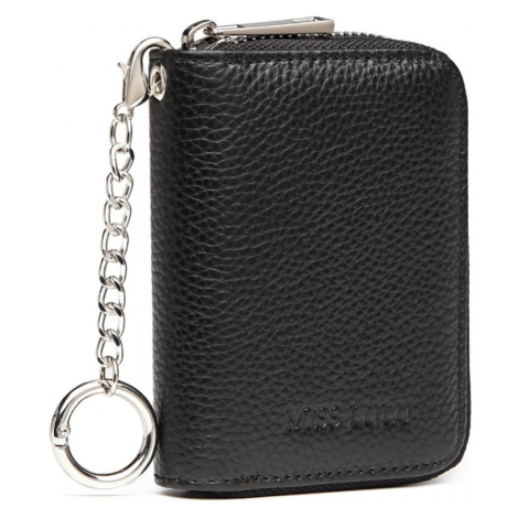 Kompaktná unisex kožená peňaženka Miss Lulu Doran - čierna