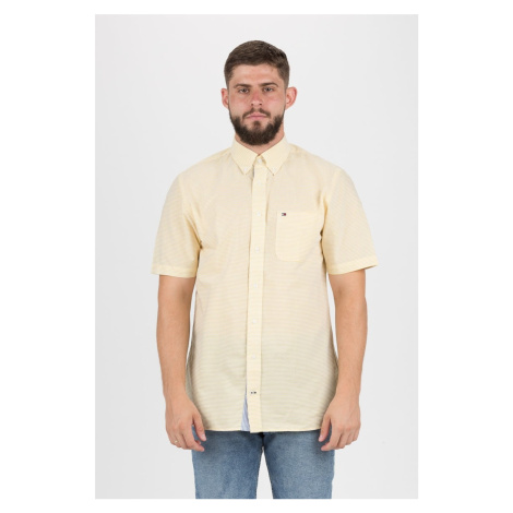 Košeľa - TOMMY HILFIGER CLASSIC STRIPE SHIRT S/S svetložlto-biela