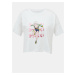 White Short T-shirt with print Noisy May Ken - Women