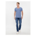 Tommy Jeans Tričko Tjm Slim Jaspe V Neck DM0DM09587 Modrá Slim Fit