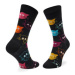 Happy Socks Súprava 2 párov vysokých ponožiek unisex MJA02-9050 Čierna