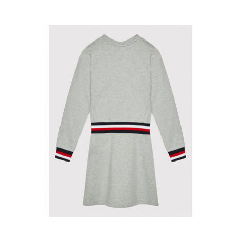 Tommy Hilfiger Úpletové šaty Global Stripe KG0KG06215 D Sivá Regular Fit