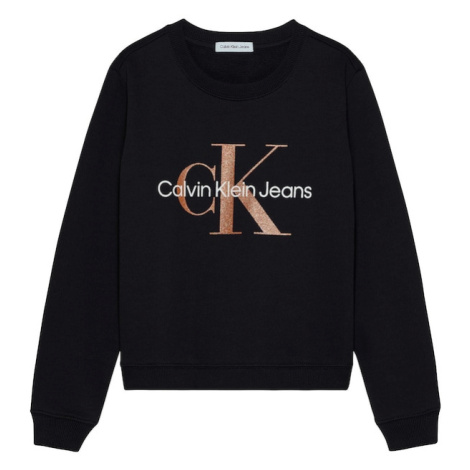 Calvin Klein Jeans Mikina  oranžová / čierna / biela