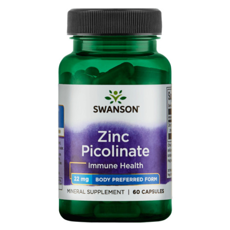 Swanson Zinc Picolinate, Zinok Pikolinát, 22 mg, 60 kapsúl