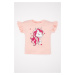 DEFACTO Baby Girl Crew Neck Unicorn Printed Short Sleeve T-Shirt