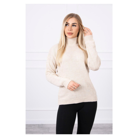 Beige sweater with high neckline