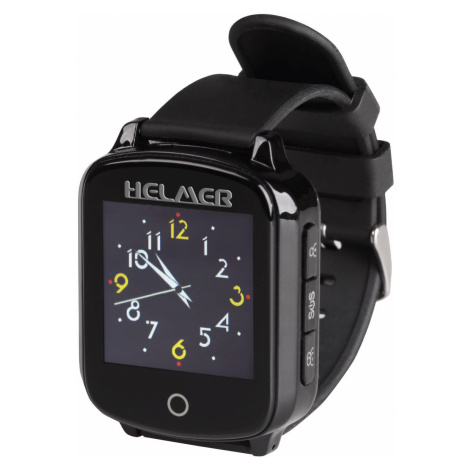 Helmer Chytré dotykové volací hodinky s GPS lokátorem pro seniory - LK černé