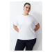 Trendyol Curve White 100% Cotton Premium Crew Neck Knitted T-Shirt