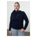 Trendyol Curve Ecru Wide Turtleneck Buttoned Knitwear Sweater