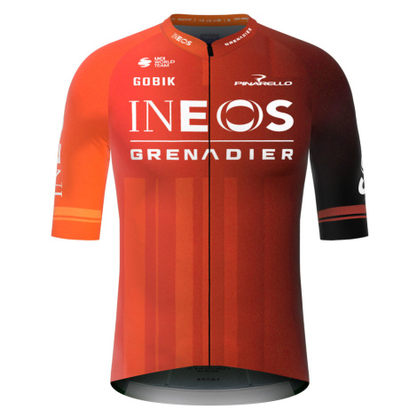 GOBIK Cyklistický dres s krátkym rukávom - REACTIVE INEOS GRENADIERS 2024 - červená/oranžová