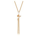 Strieborný 925 náhrdelník - medená farba, línia špirály, biela glazúra