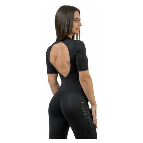 Nebbia Workout Jumpsuit INTENSE Focus Black Fitness nohavice