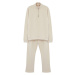 Trendyol Beige Oversize/Wide Cut Stand Collar Zippered Tracksuit