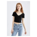 DEFACTO Fitted V Neck Short Sleeve Crop Top