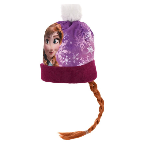 FIALOVÁ ČIAPKA S BRMBOLCOM A VRKOČOM FROZEN