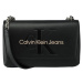 Calvin Klein SCULPTED EW FLAP CONV25 MONO Dámska kabelka, čierna, veľkosť