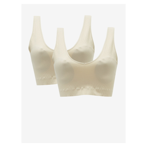 Set of two bras in cream color Pieces Symmi - Women